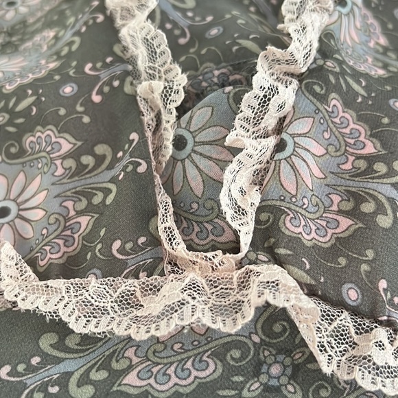 Intimates By Flora Large Semi Sheer Long Maxi Gown Tie Back - Picture 8 of 10